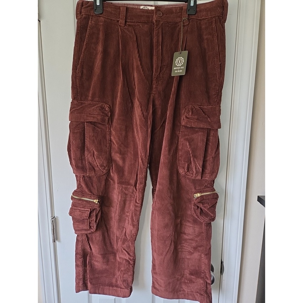 American Eagle Outfitters Men's Corduroy Cargo Pants - Rust